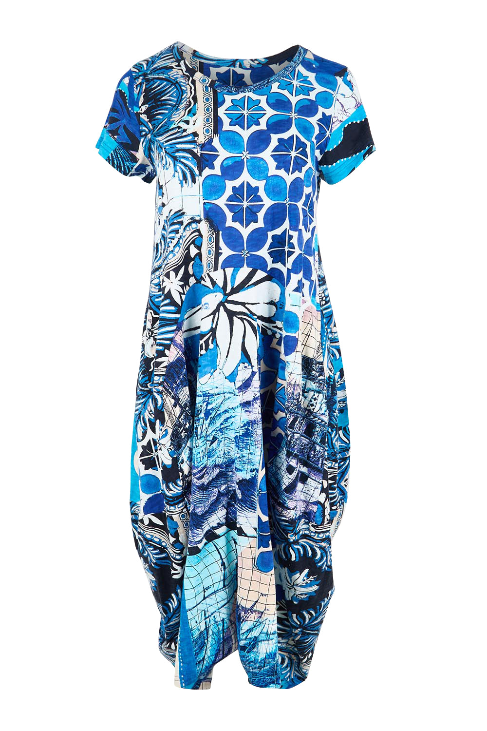 Product shot of the Horseshoe Bubble Dress – Print in colour Print, from the front