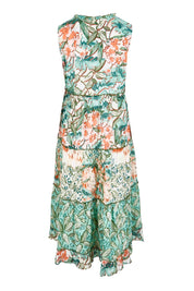 Product shot of the Sleeveless Layers Dress – Print in colour Print, from the back