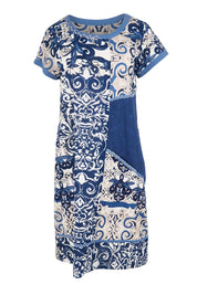 Product shot of the Patch Dress – Print in colour Print, from the front
