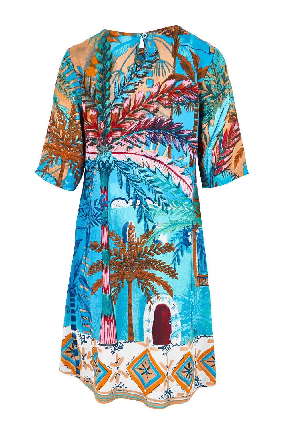 Product shot of the Contemporary Dress – Print in colour Print, from the back
