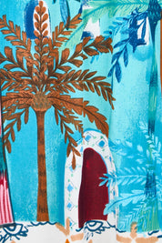 Product shot of the Contemporary Dress – Print in colour Print, showing detail