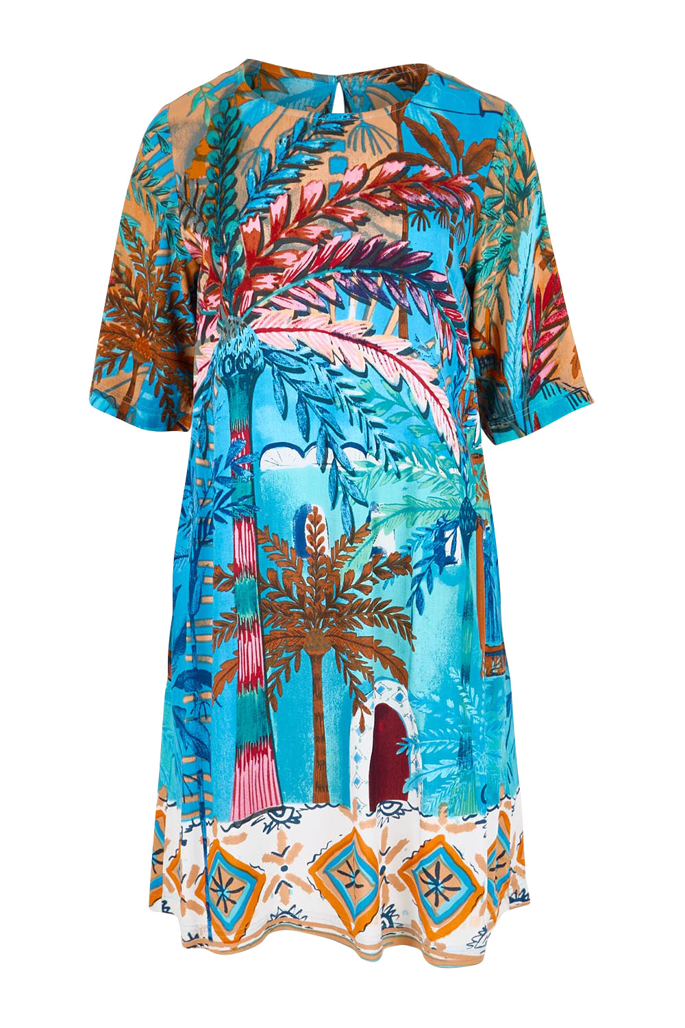 Product shot of the Contemporary Dress – Print in colour Print, from the front