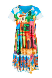 Product shot of the Easy Fit Dress – Mexicana in colour Mexicana, from the front