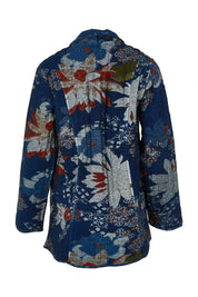 Product shot of the Dancing Queen Reversible Cotton Coat in colour Dancing (Blue), from the back