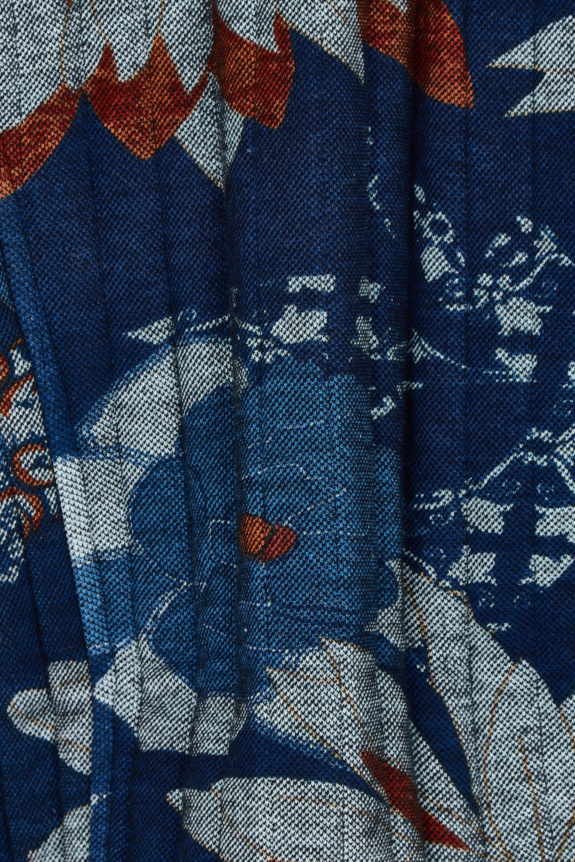 Product shot of the Dancing Queen Reversible Cotton Coat in colour Dancing (Blue), detail