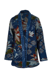 Product shot of the Dancing Queen Reversible Cotton Coat in colour Dancing (Blue), from the front