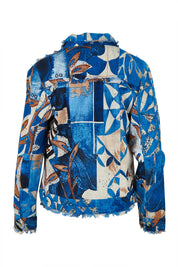 Product shot of the Wyndham Cotton Jacket in colour Wyndham (Blue), from the back