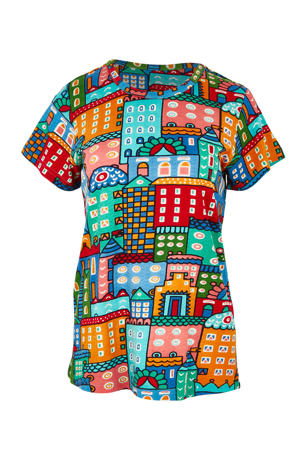 Product shot of the Cotton Blend Crew Tin colourShirt - City, from the front