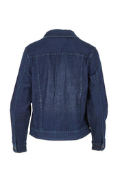 Product shot of the Reversible Jacket in colour Maluku (Blue), from the back