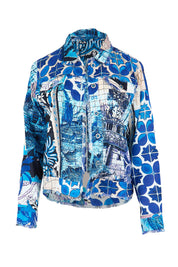 Product shot of the Fringe Jacket – Print in colour Print, from the front