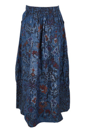 Product shot of the Tabriz Skirt in colour Tabriz (Blue), from the back