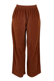 Product shot of the Cord Solids Wide Leg Pant in colour Tan, from the back