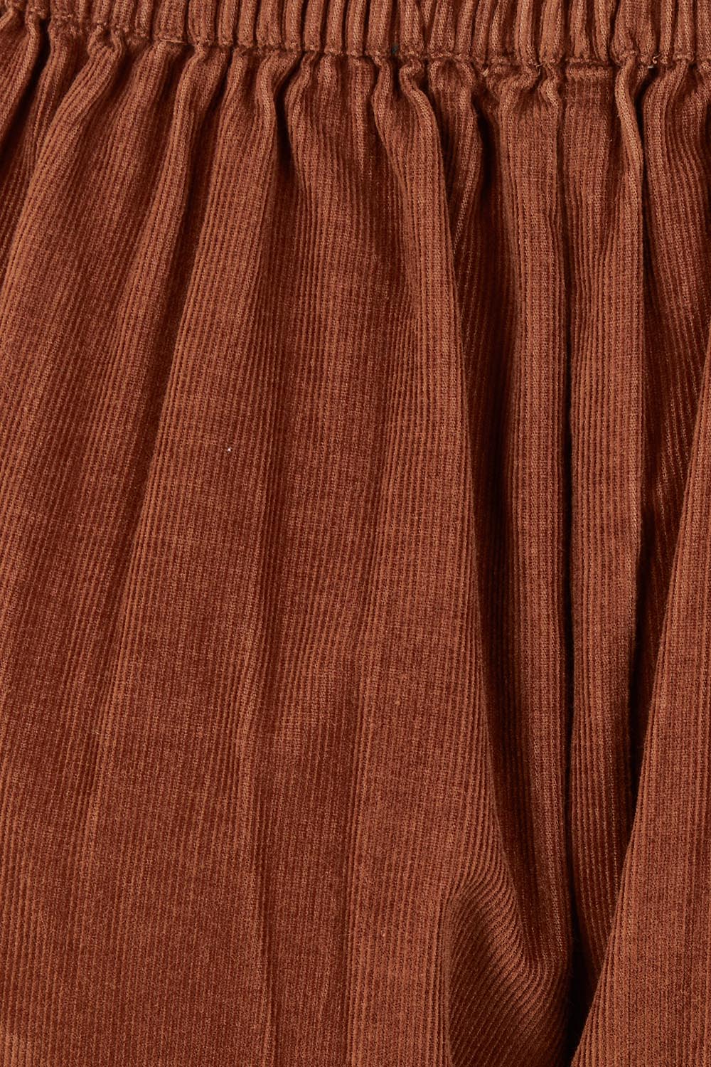 Product shot of the Cord Solids Wide Leg Pant in colour Tan, detail