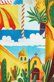 Product shot of the Short Sleeve Reversible Cotton Dress in colour Guatemala, detail