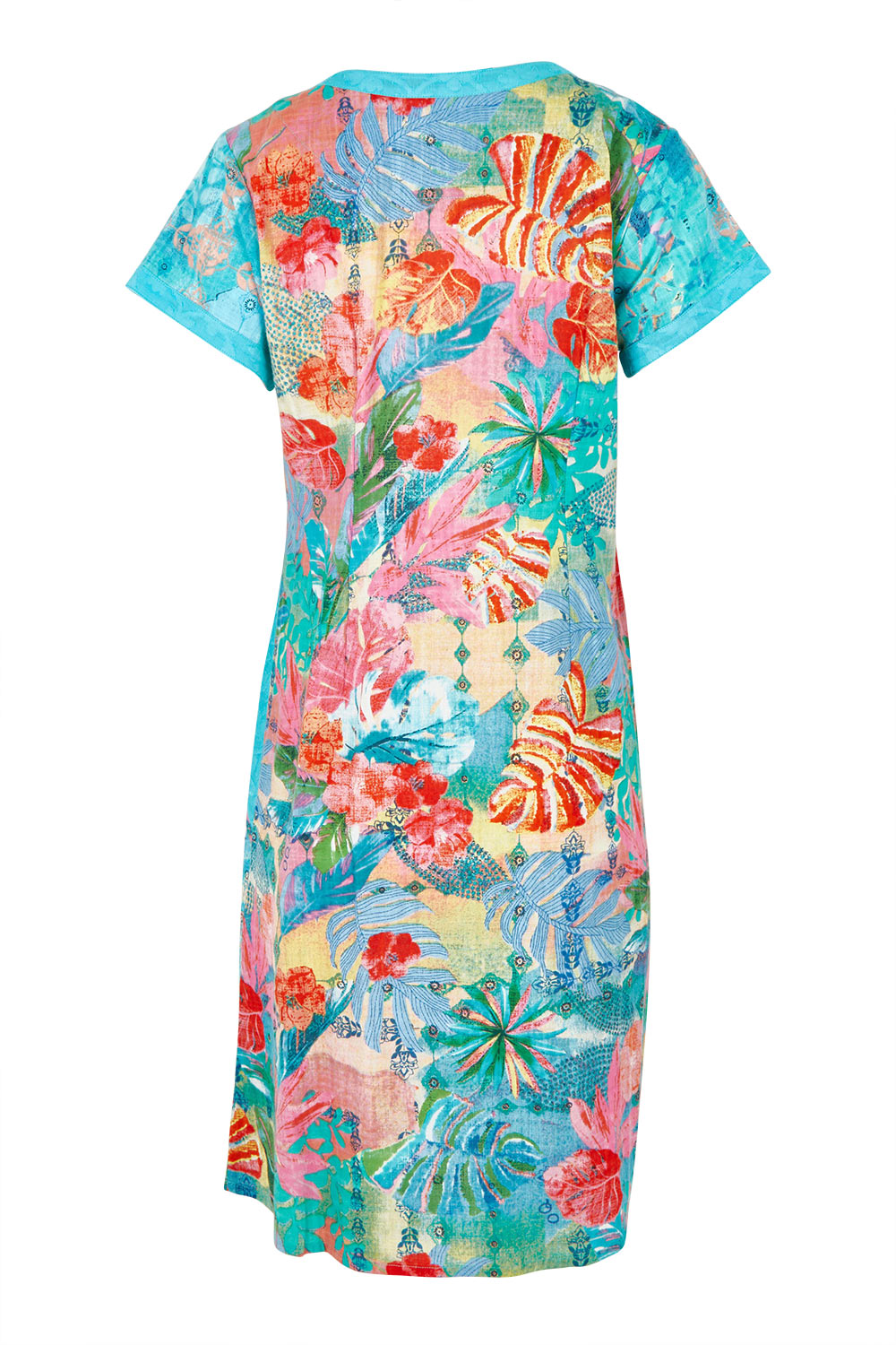 Product shot of the Cotton Patch Dress in colour Malvinas, from the back