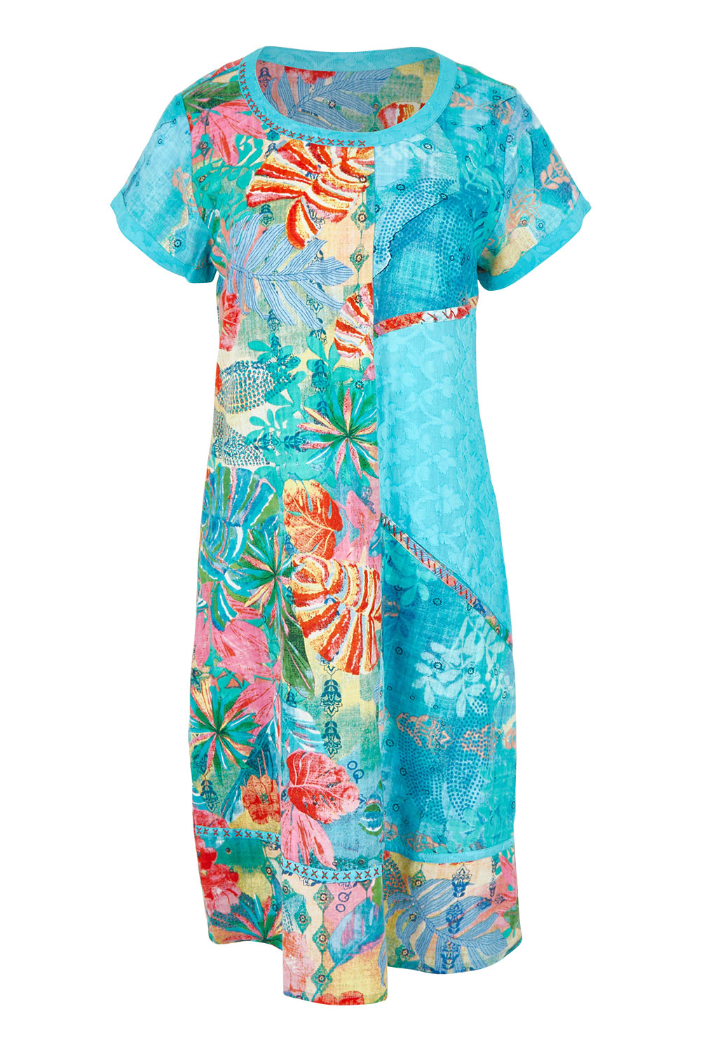 Product shot of the Cotton Patch Dress in colour Malvinas, from the front