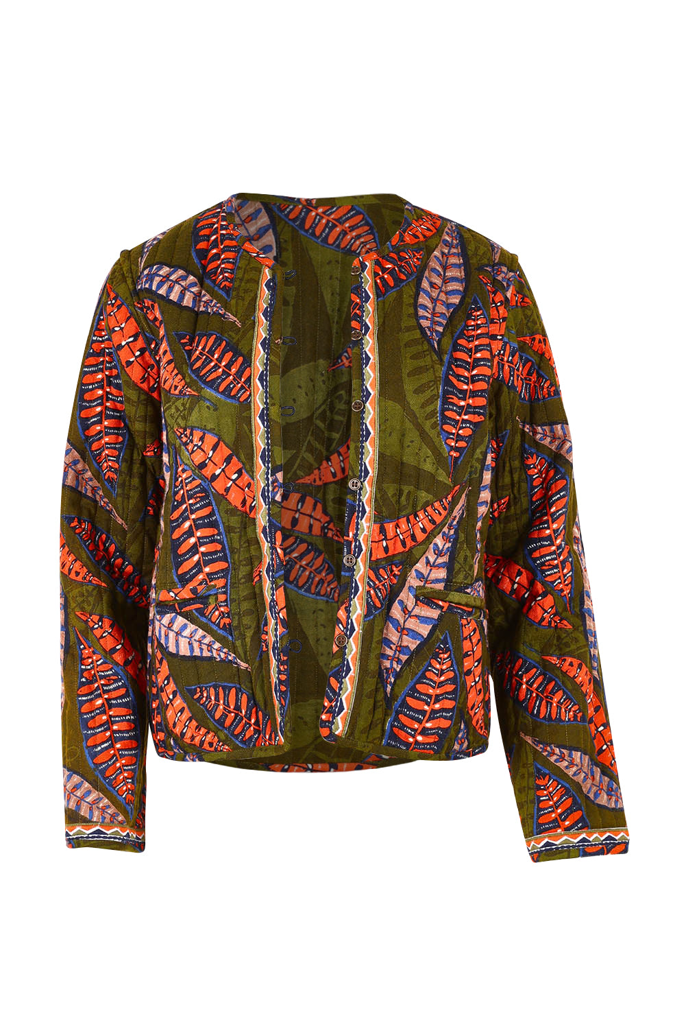 Product shot of the Reckless Reversible Jacket in colour Reckless (Green), from the front