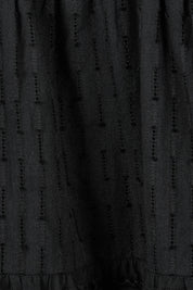 Product shot of the Essential Broderie Layers Cotton Dress in colour Black (Black), detail