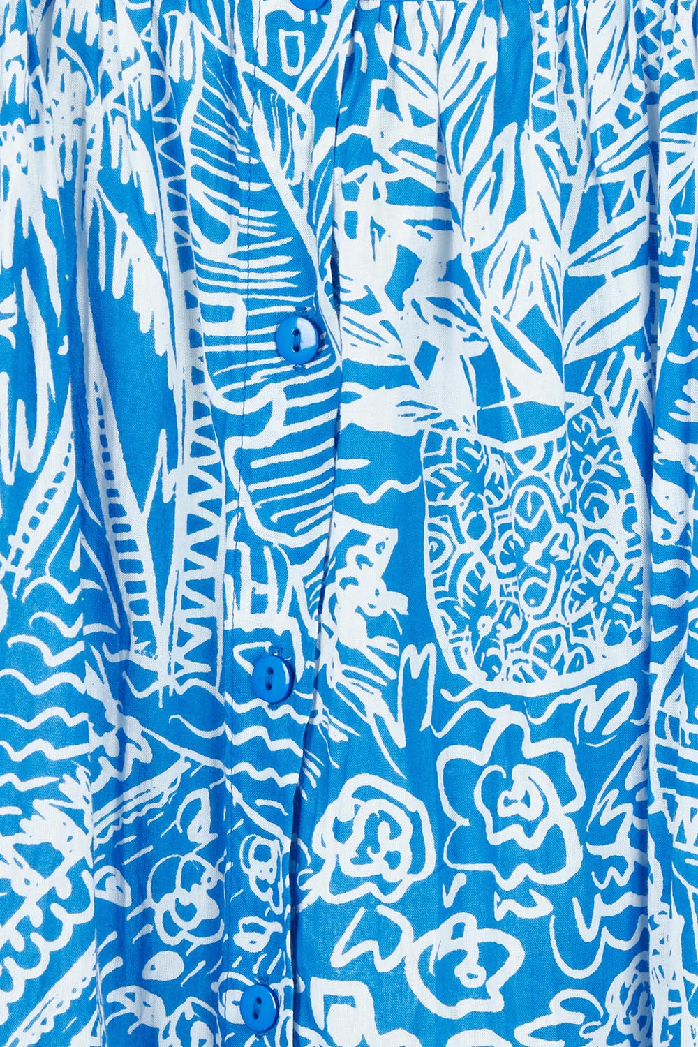 Product shot of the Collar Cotton Midi Dress in colour Blue (Blue), detail