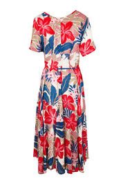 Product shot of the Godet Dress – Print in colour Print, from the back