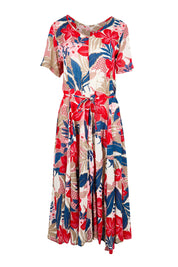 Product shot of the Godet Dress – Print in colour Print, from the front