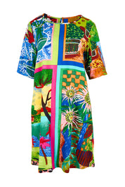 Product shot of the Contemporary Dress – Print in colour Print, from the front