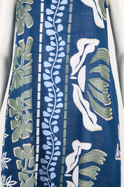 Product shot of the Sleeveless Midi Dress – Blue in colour Blue, showing detail