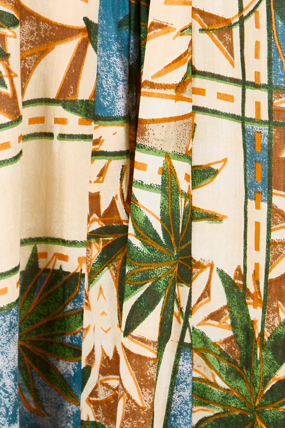Product shot of the Sleeveless V  Maxi Dress – Print in colour Print, showing detail