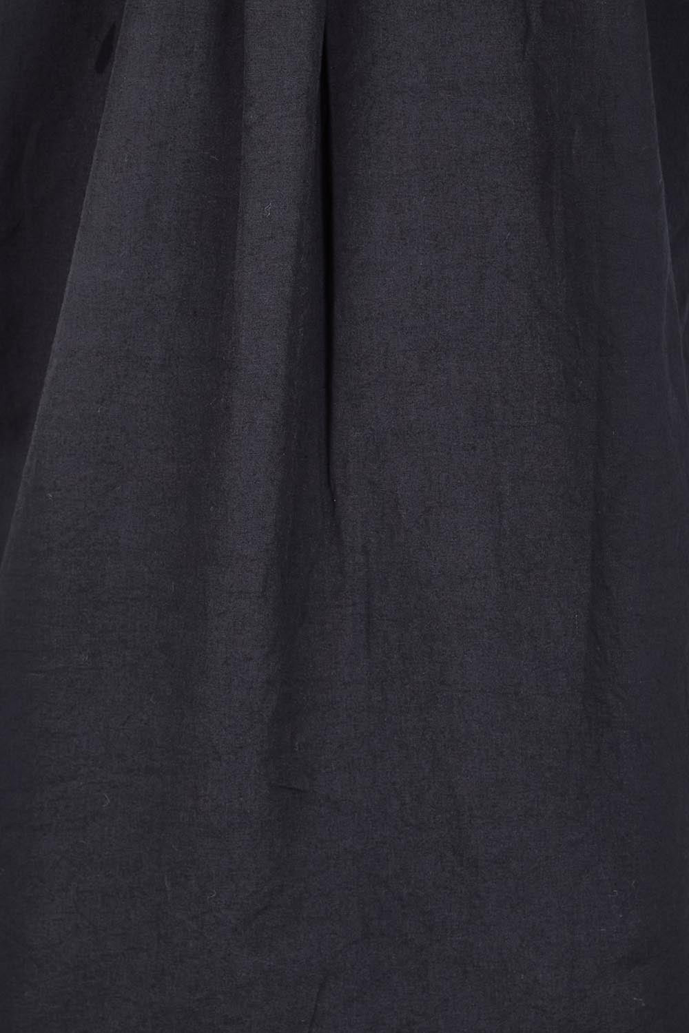 Product shot of the Essentials Poplin Flair Collar Cotton Dress - Black in colour Black, showing detail