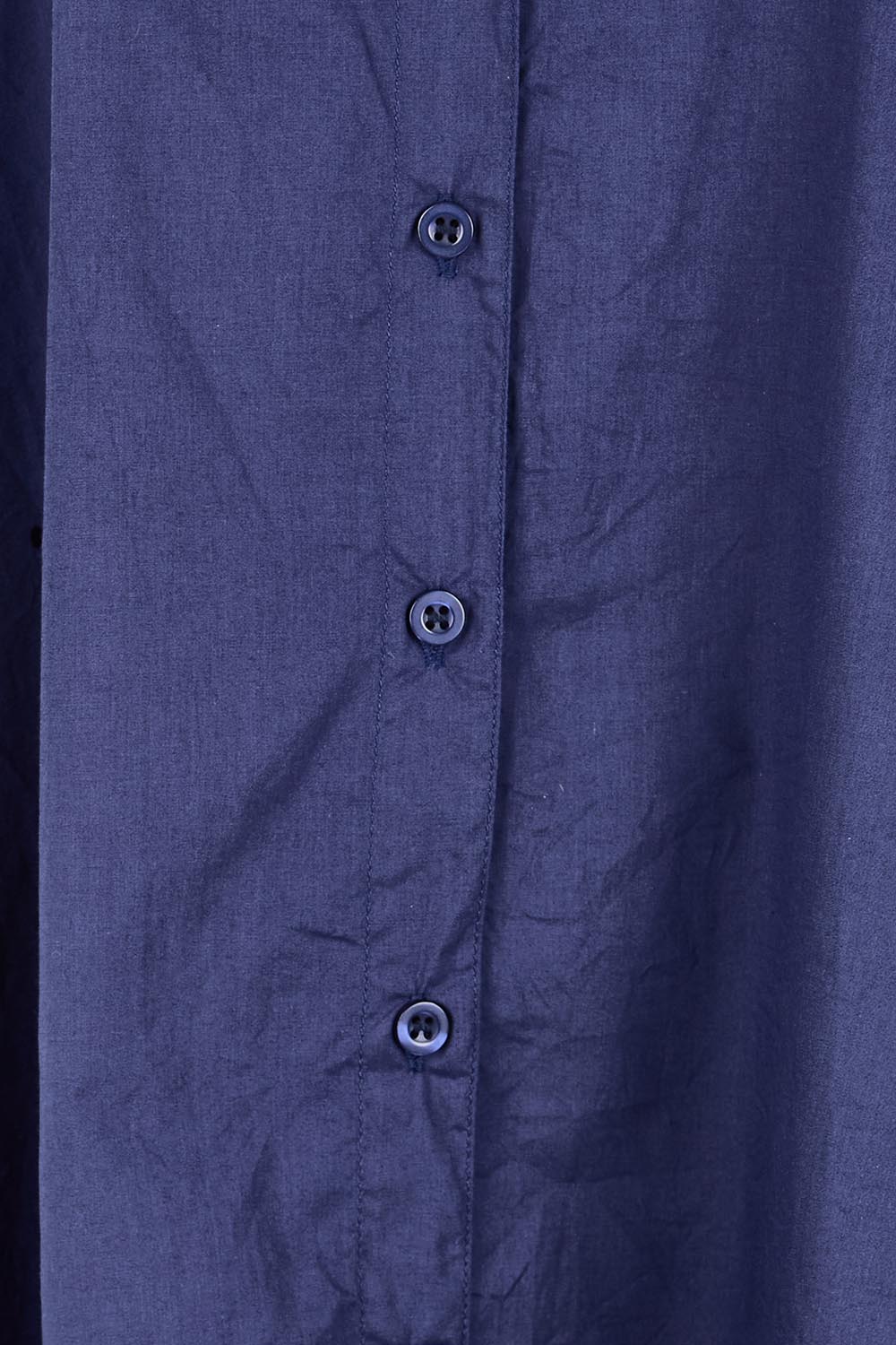 Product shot of the Essentials Poplin Flair Collar Cotton Dress - Navy in colour Navy, showing detail