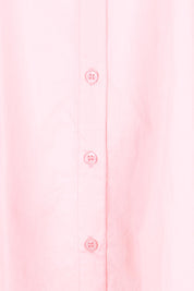 Product shot of the Essentials Poplin Flair Collar Cotton Dress - Pink in colour Pink, showing detail
