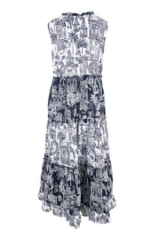 Product shot of the Sleeveless Layers Dress – Mix in colour Mix, from the back