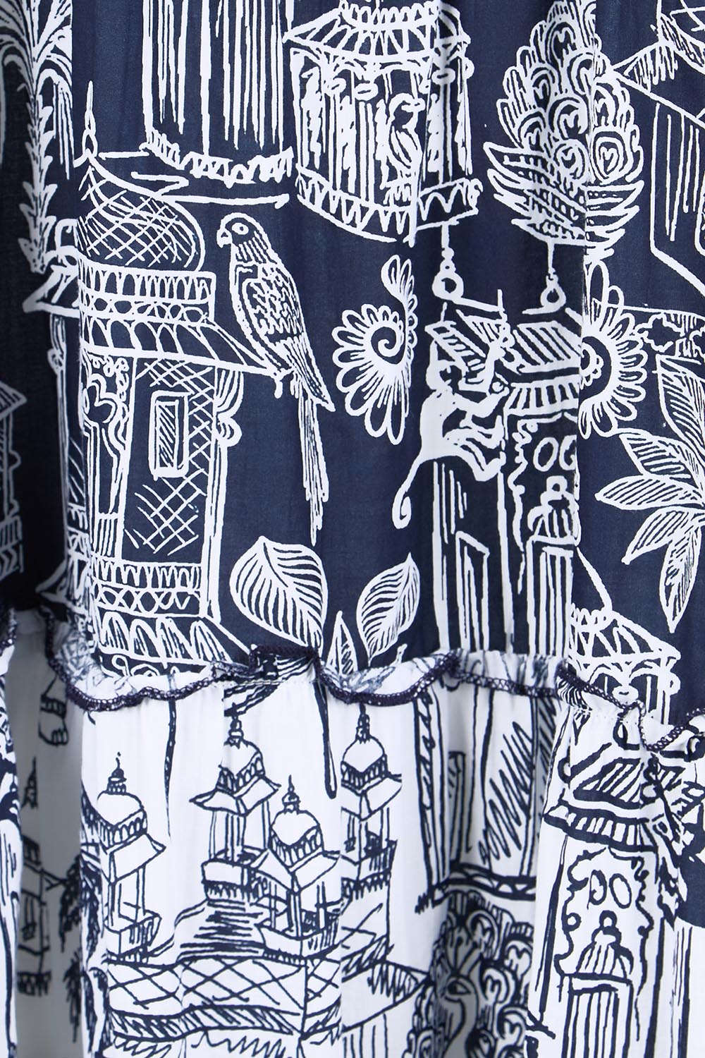 Product shot of the Sleeveless Layers Dress – Mix in colour Mix, showing detail