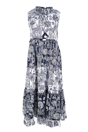 Product shot of the Sleeveless Layers Dress – Mix in colour Mix, from the front