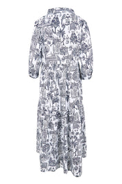 Product shot of the Layers Collar Dress – White in colour White, from the back
