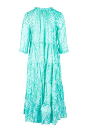 Preloved Olympus Midi Boho Organic Cotton Dress - Blue
