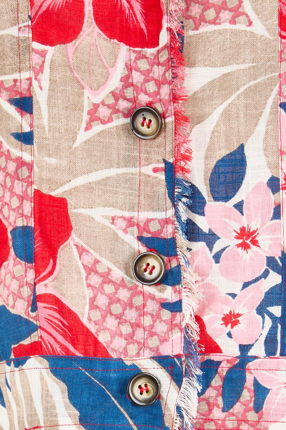Product shot of the Fringe Jacket – Print in colour Print, showing detail