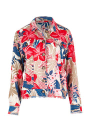 Product shot of the Fringe Jacket – Print in colour Print, from the front