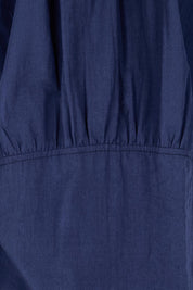 Product shot of the Essentials Poplin Cotton Shirt - Navy in colour Navy, showing detail