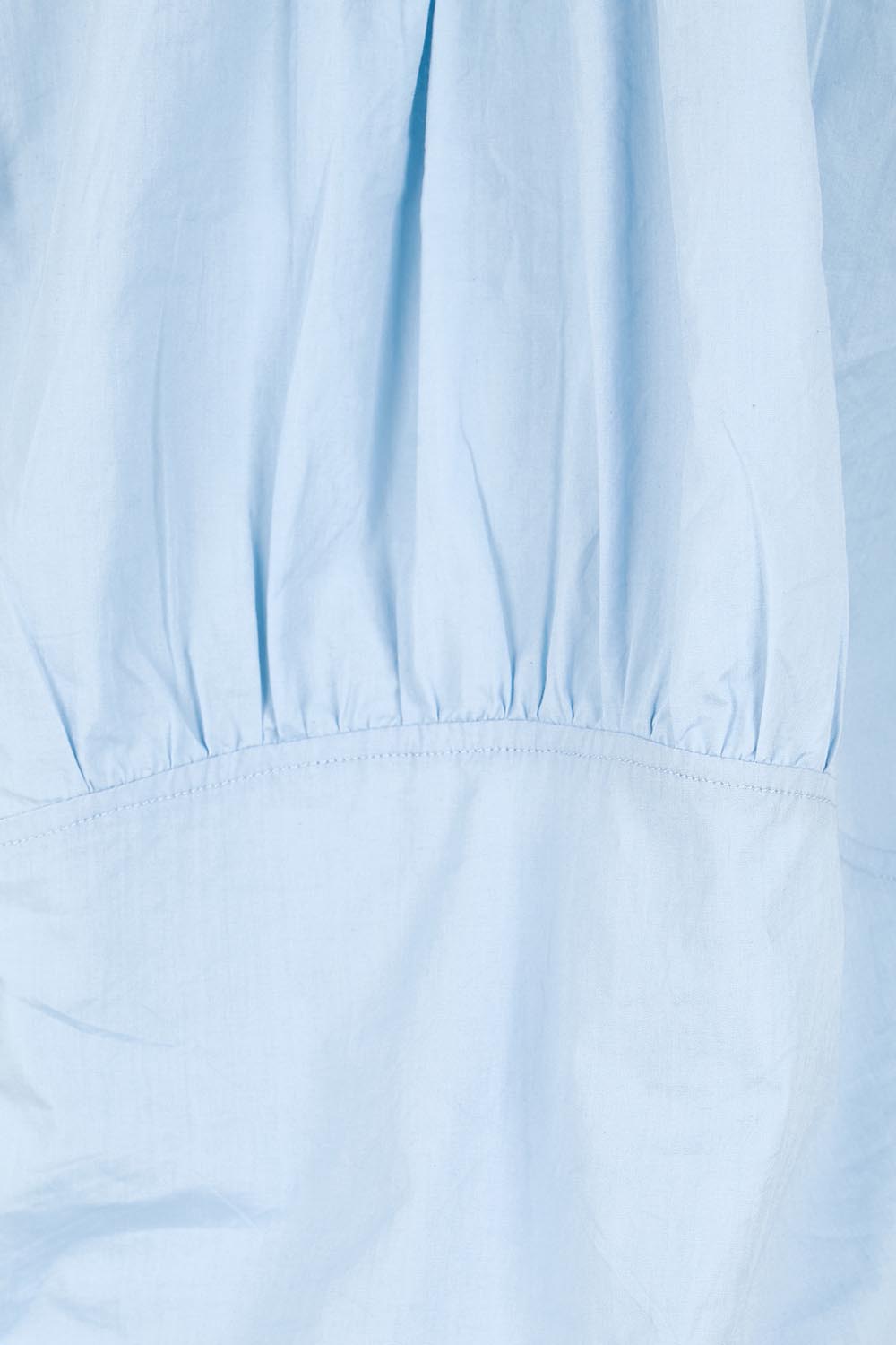 Product shot of the Essentials Poplin Cotton Shirt - Sky in colour Sky, showing detail