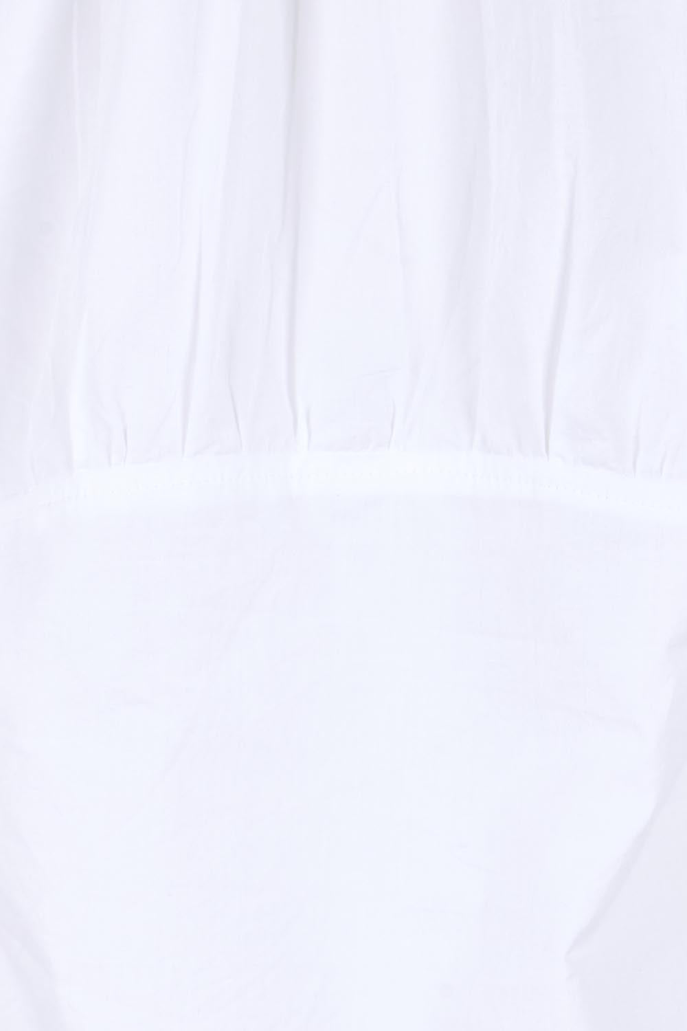 Product shot of the Essentials Poplin Cotton Shirt - White in colour White, showing detail