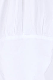 Product shot of the Essentials Poplin Cotton Shirt - White in colour White, showing detail