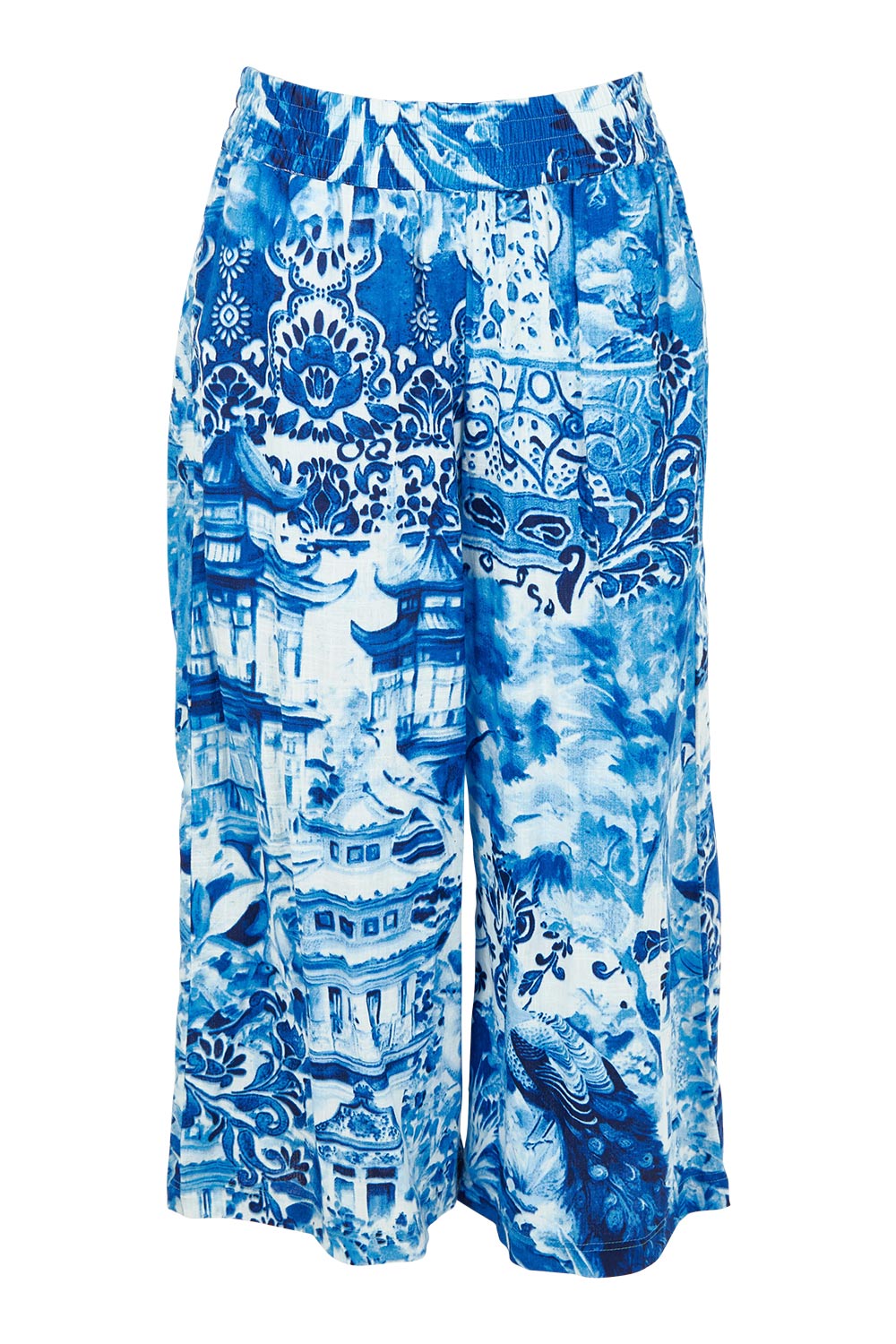 Product shot of the Okayama Cotton Pant in colour Okayama (Blue), from the front