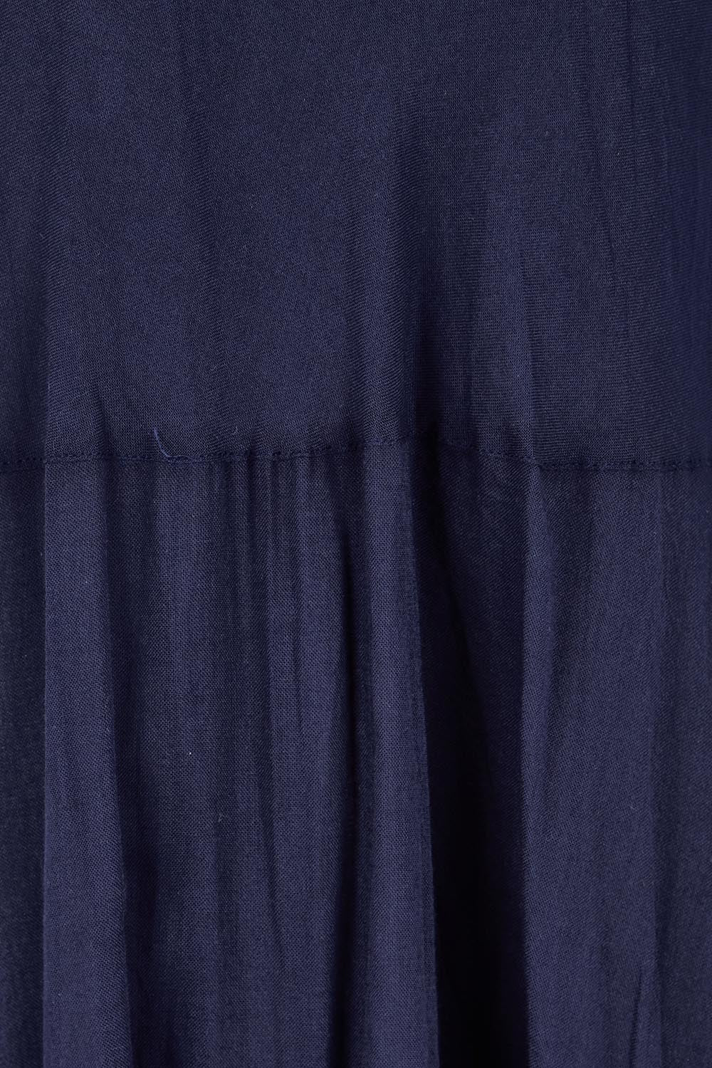 Product shot of the Essentials Bias Pockets Cotton Dress - Navy in colour Navy, showing detail