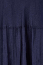 Product shot of the Essentials Bias Pockets Cotton Dress - Navy in colour Navy, showing detail