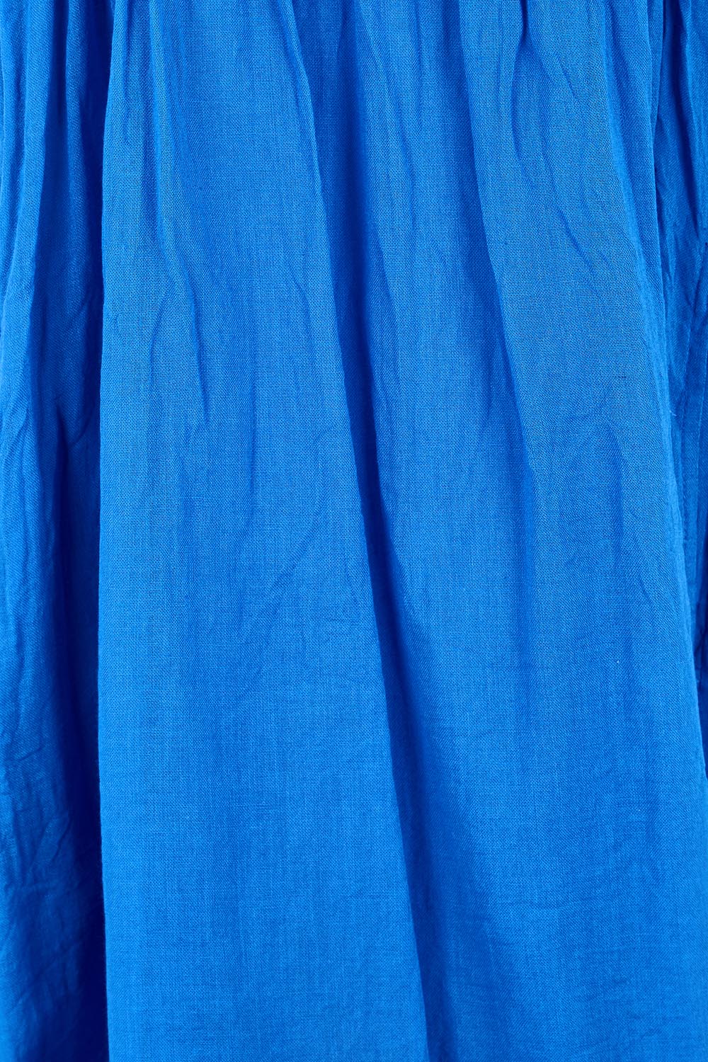 Product shot of the Essentials Easy Fit Sleeveless Cotton Dress - Blue in colour Blue, showing detail