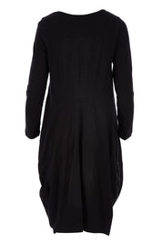 Product shot of the Bubble Dress in colour Black (Black), from the back