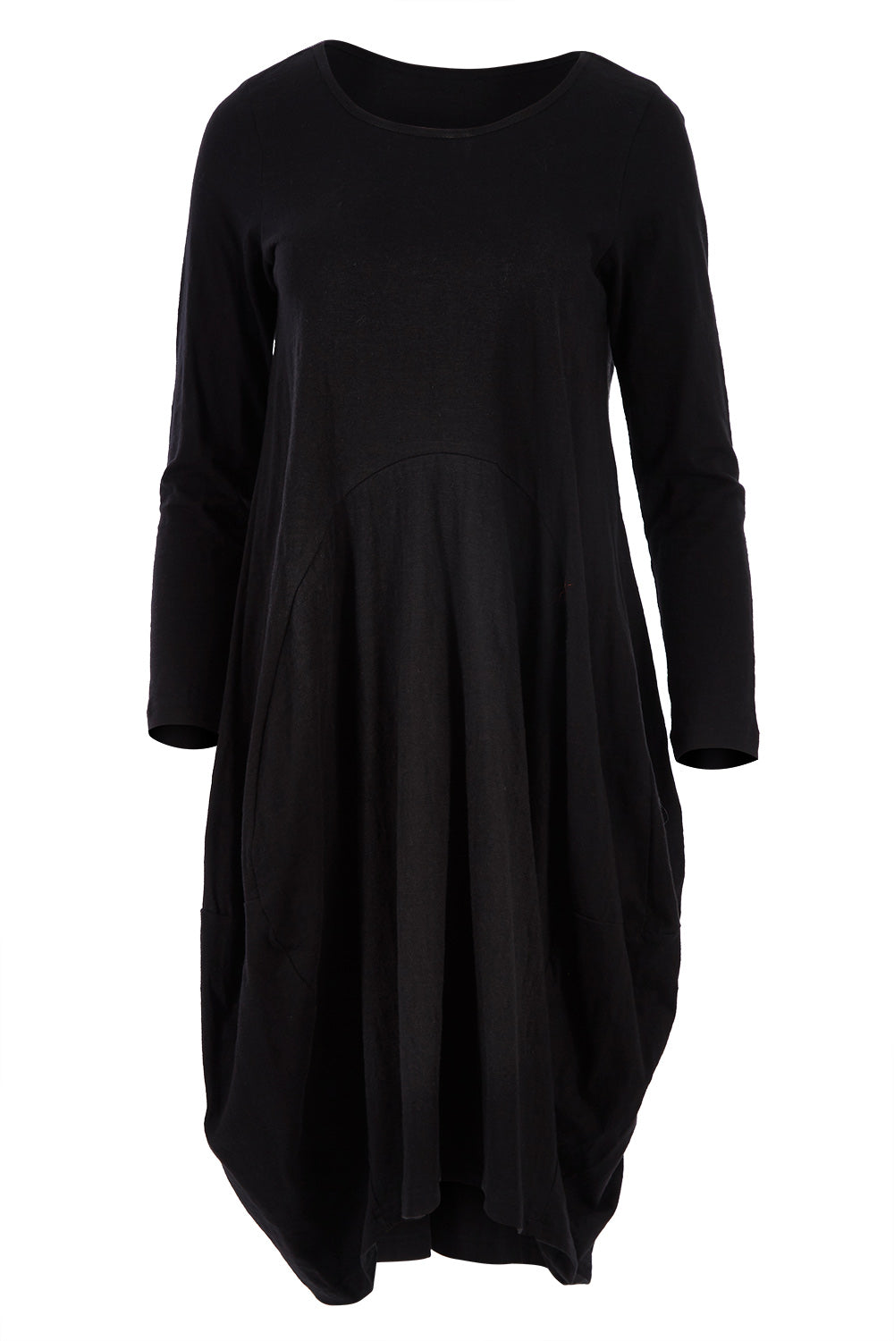 Product shot of the Bubble Dress in colour Black (Black), from the front