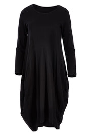 Product shot of the Bubble Dress in colour Black (Black), from the front