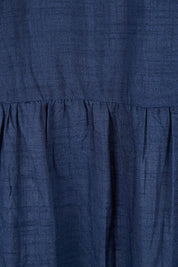 Product shot of the Essentials Organic Cotton Layers Slub Dress in colour Navy (Blue), detail